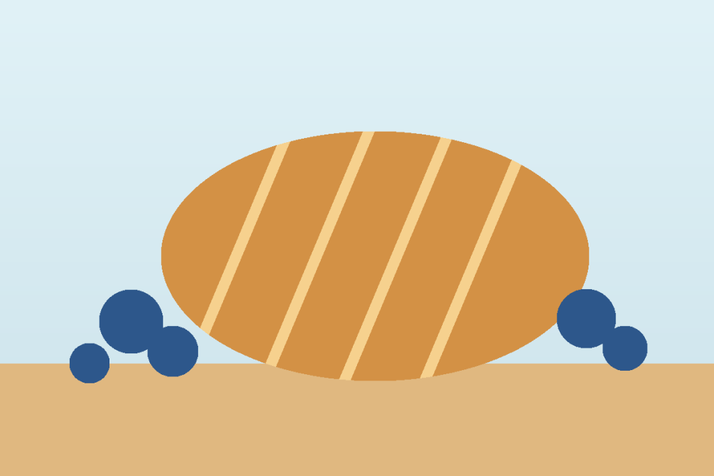 Bluebird Bakery bread and berries illustration